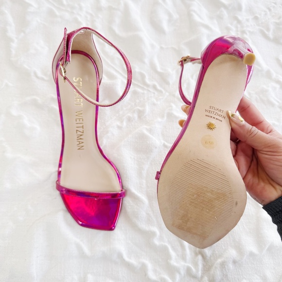 Stuart Weitzman Nudistcurve 100 Ankle Strap High Heel Size 6.5 - Picture 10 of 10